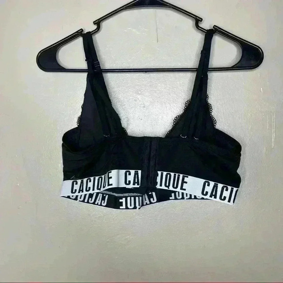 Cacique Black Lace Wireless Bra Sz 18/20 - Picture 3 of 4